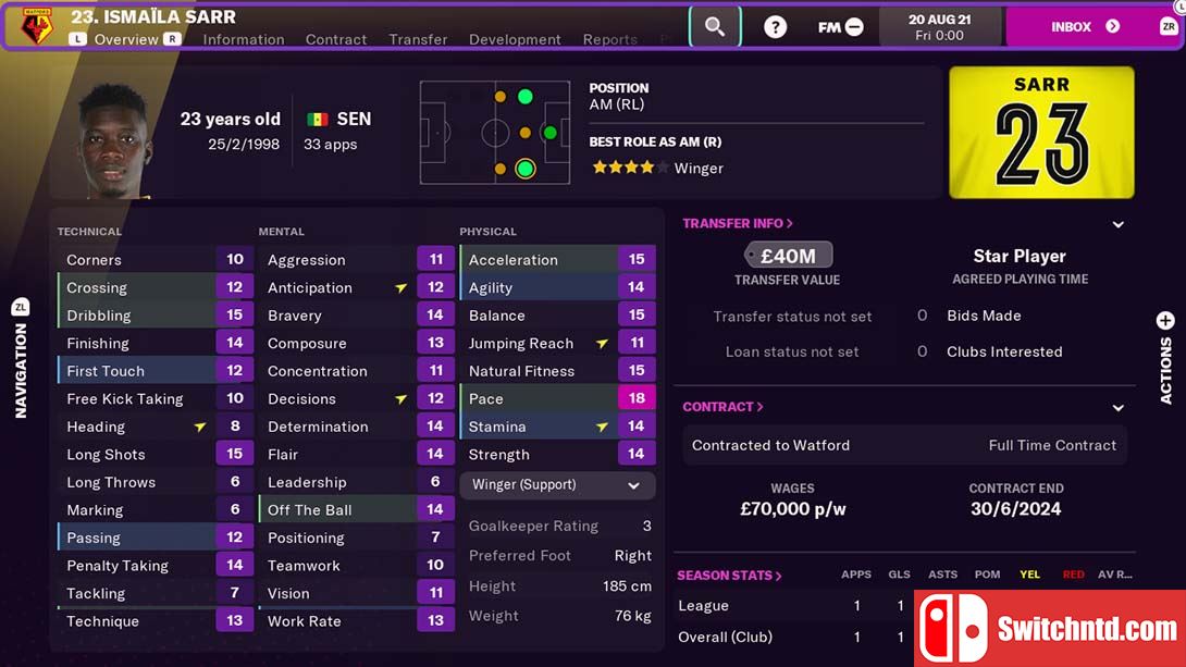 【美版】足球经理2022 触屏版 Football Manager 2022 Touch 英语_6