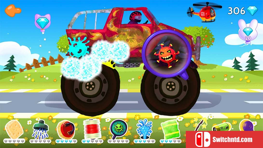 【美版】有趣的洗车 - 儿童和幼儿的卡车和汽车游戏车库Funny Car Wash - Trucks & Cars Game Garage for Kids & 中文_4