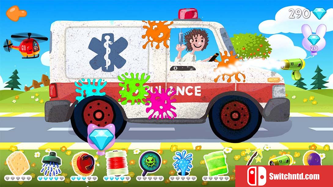 【美版】有趣的洗车 - 儿童和幼儿的卡车和汽车游戏车库Funny Car Wash - Trucks & Cars Game Garage for Kids & 中文_5