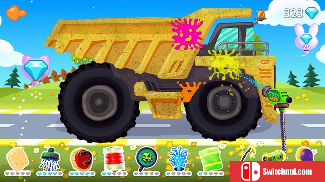 【美版】有趣的洗车 - 儿童和幼儿的卡车和汽车游戏车库Funny Car Wash - Trucks & Cars Game Garage for Kids & 中文_3